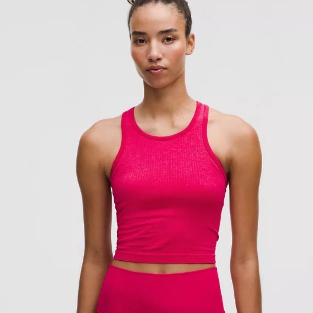 Ebb to Street Cropped Raceback -  Ripened Raspberry